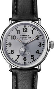 Shinola Runwell Sub Second Leather Strap Watch, 47mm