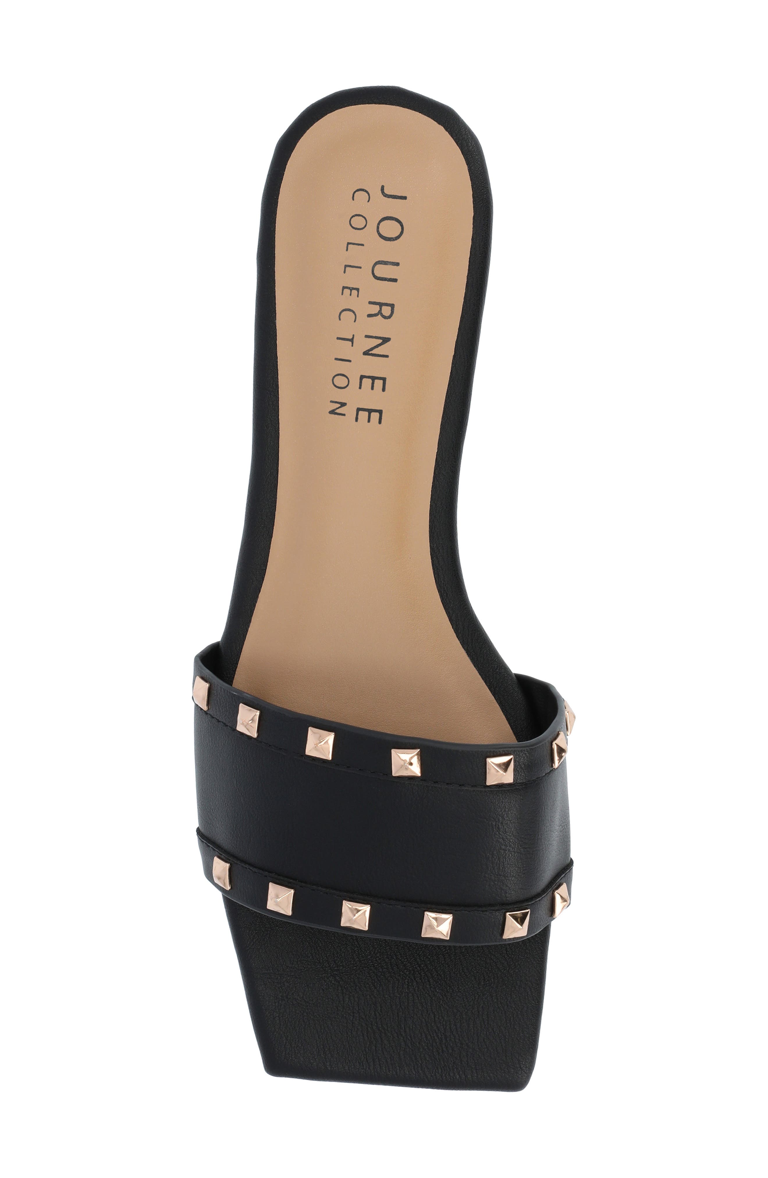 Journee Collection Treena Studded Flat Slide Sandal, Alternate, color, 