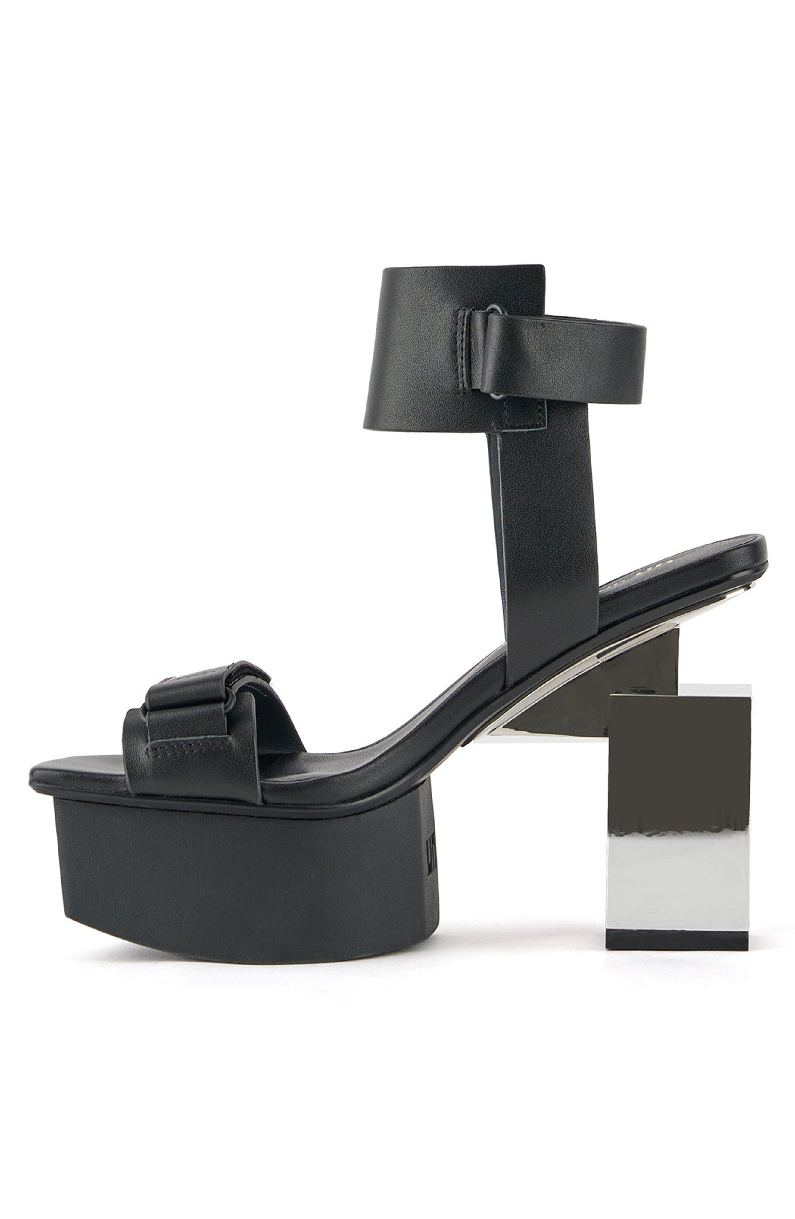 Cubist Sandal, Alternate, color, Black + Silver