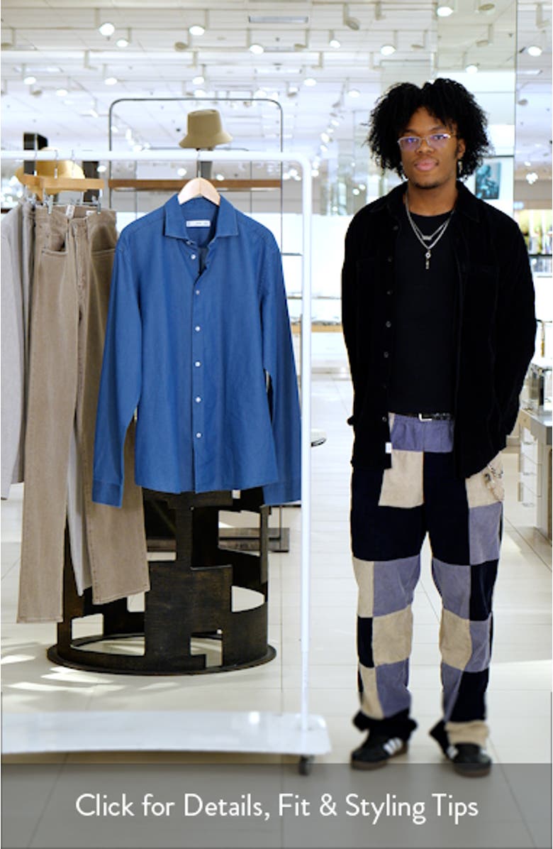 Slim Fit Cotton Chambray Button-Up Shirt, sales video thumbnail