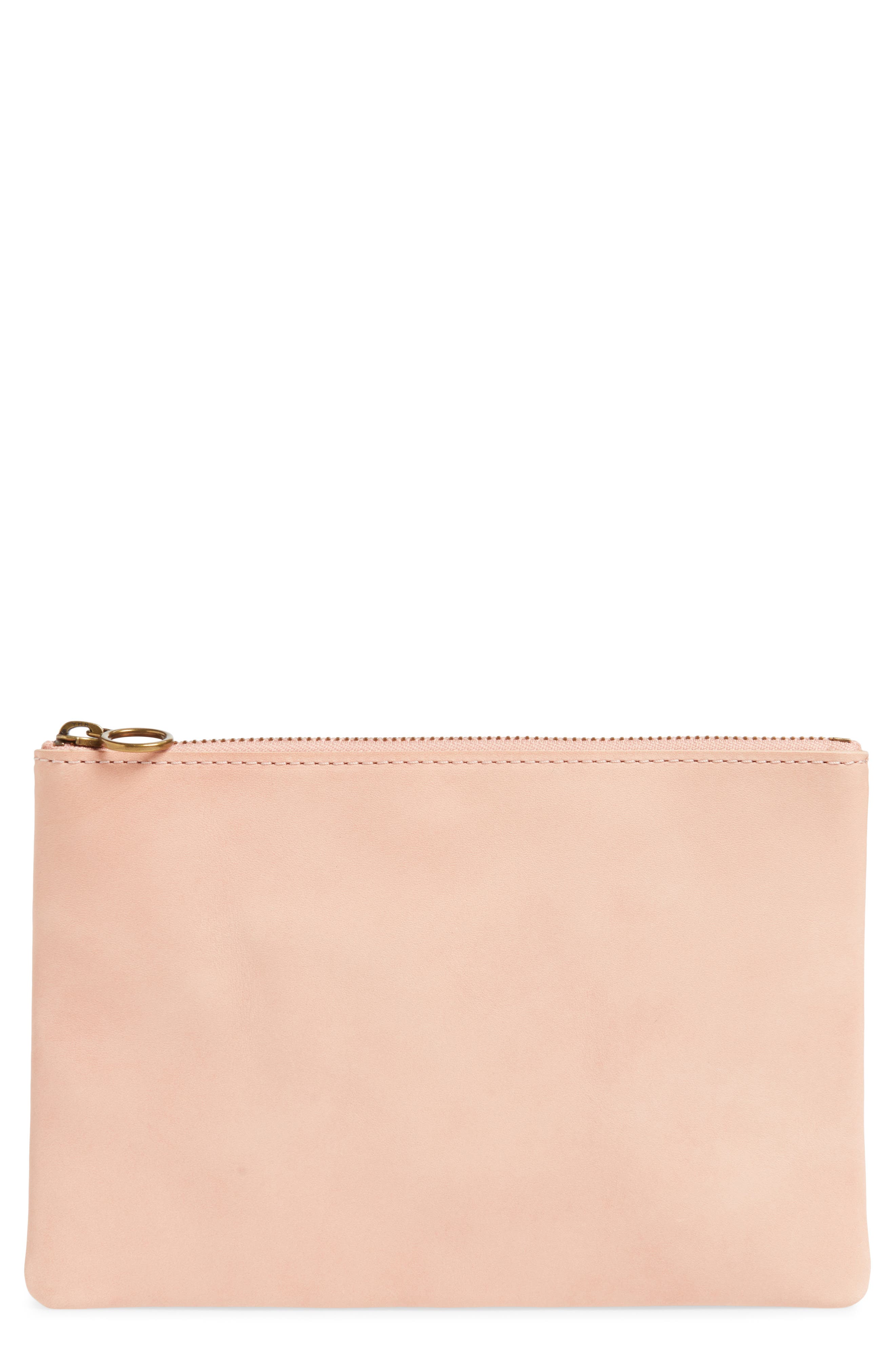 Madewell The Leather Pouch Clutch, Main, color, 