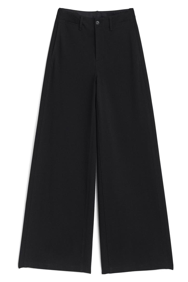 Sofie High Waist Ponté Wide Leg Pants, Alternate, color, BLACK