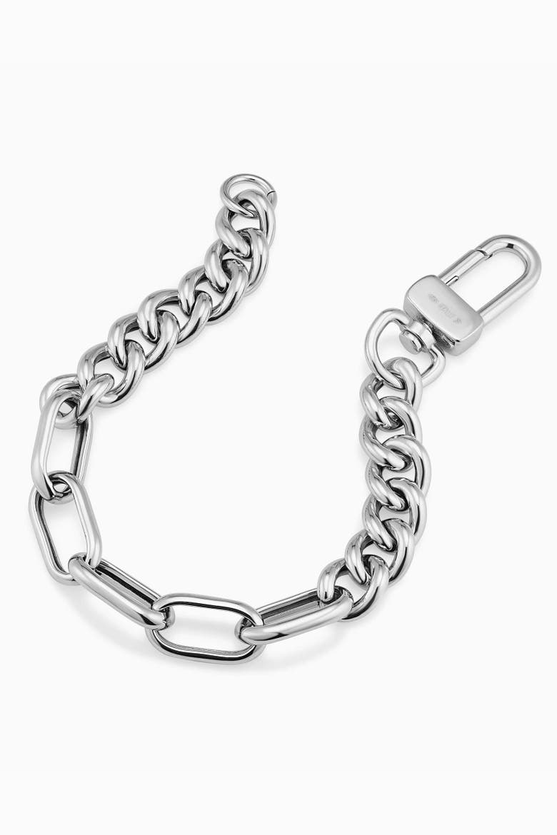 Sterling Silver Curb Clip Link Connector Clasp Bracelet, Alternate, color, Silver