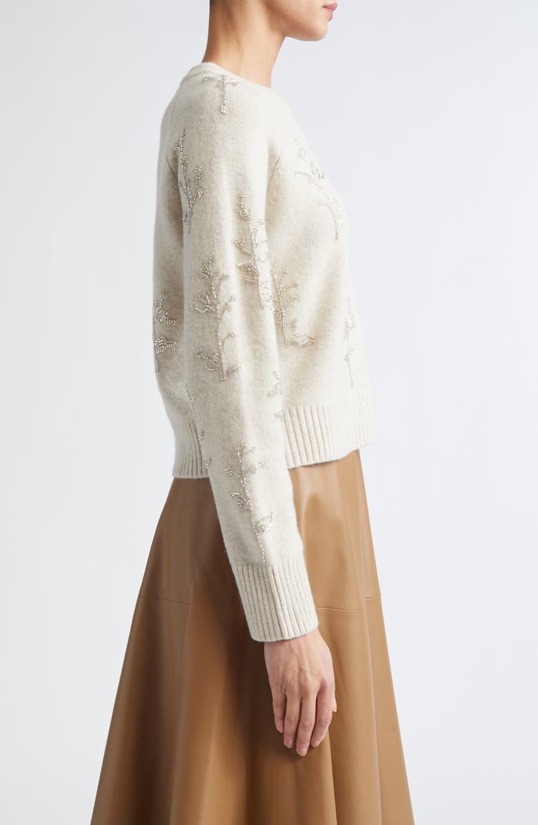Altuzarra Paulie Beaded Virgin Wool Sweater, Alternate, color, Ivory
