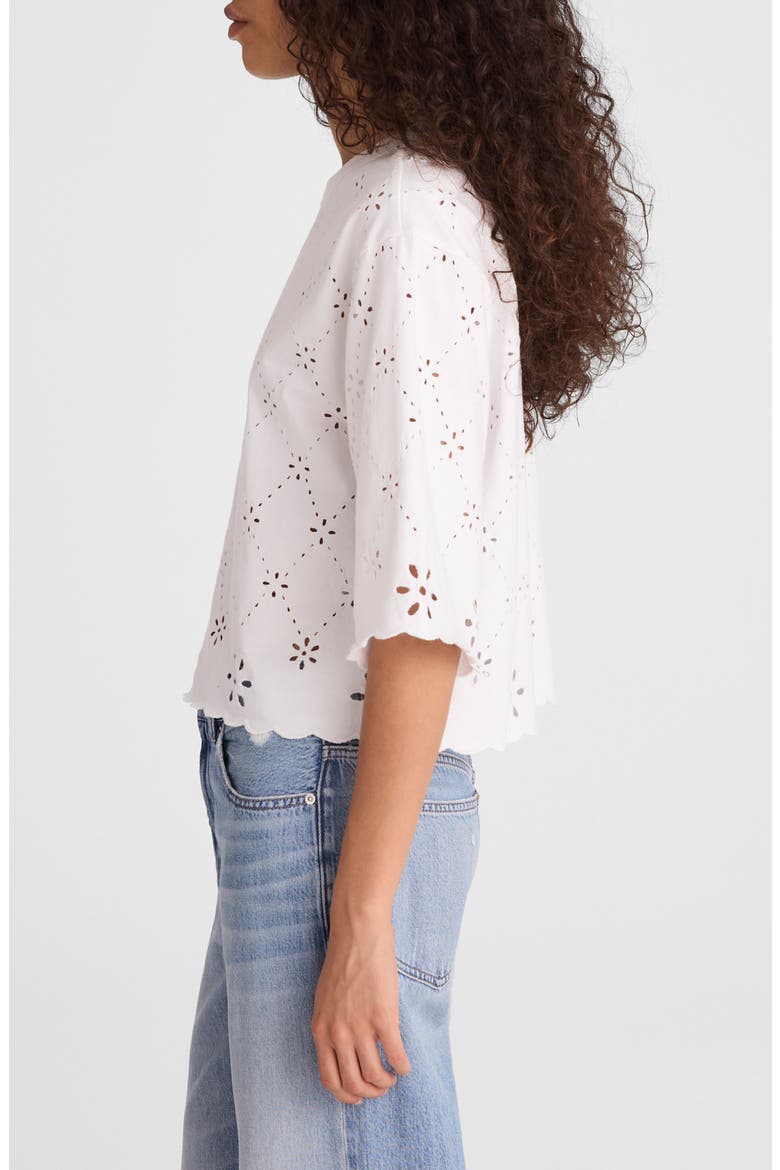 The Embroidered Boxy Crop Tee, Alternate, color, WHITE