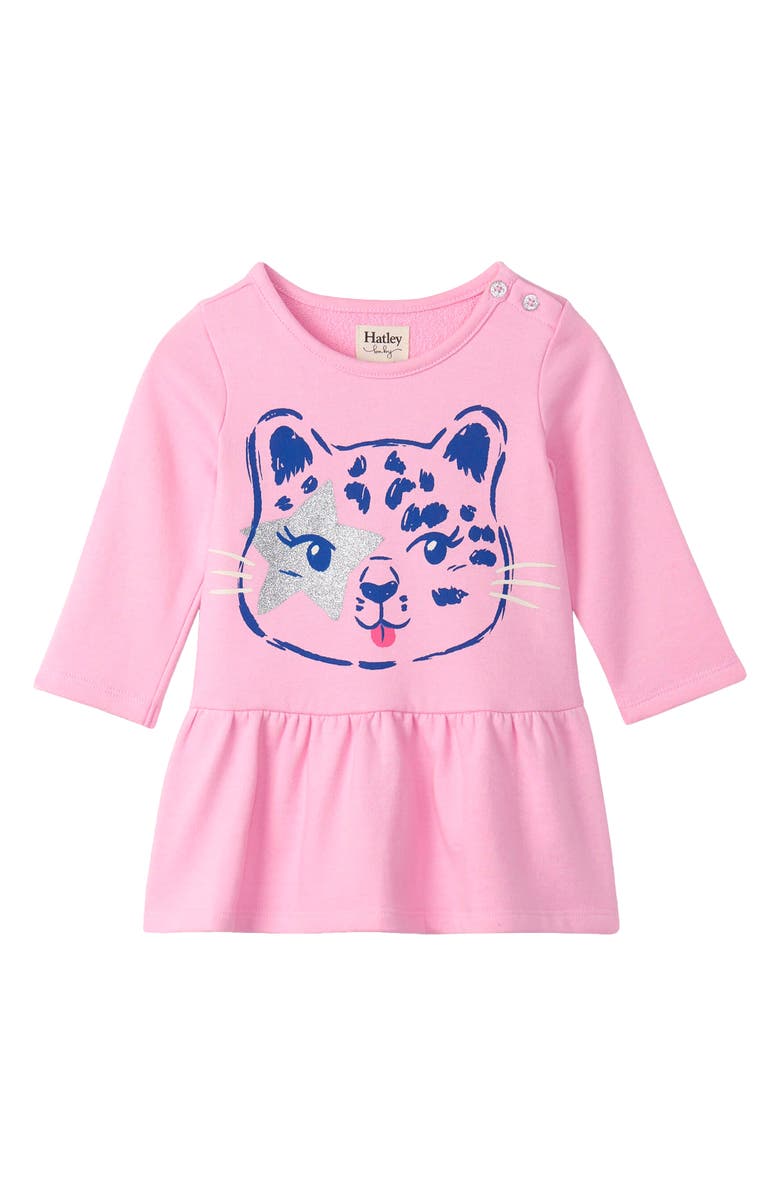Hatley Cheetah Graphic Sweatshirt Dress, Main, color, 