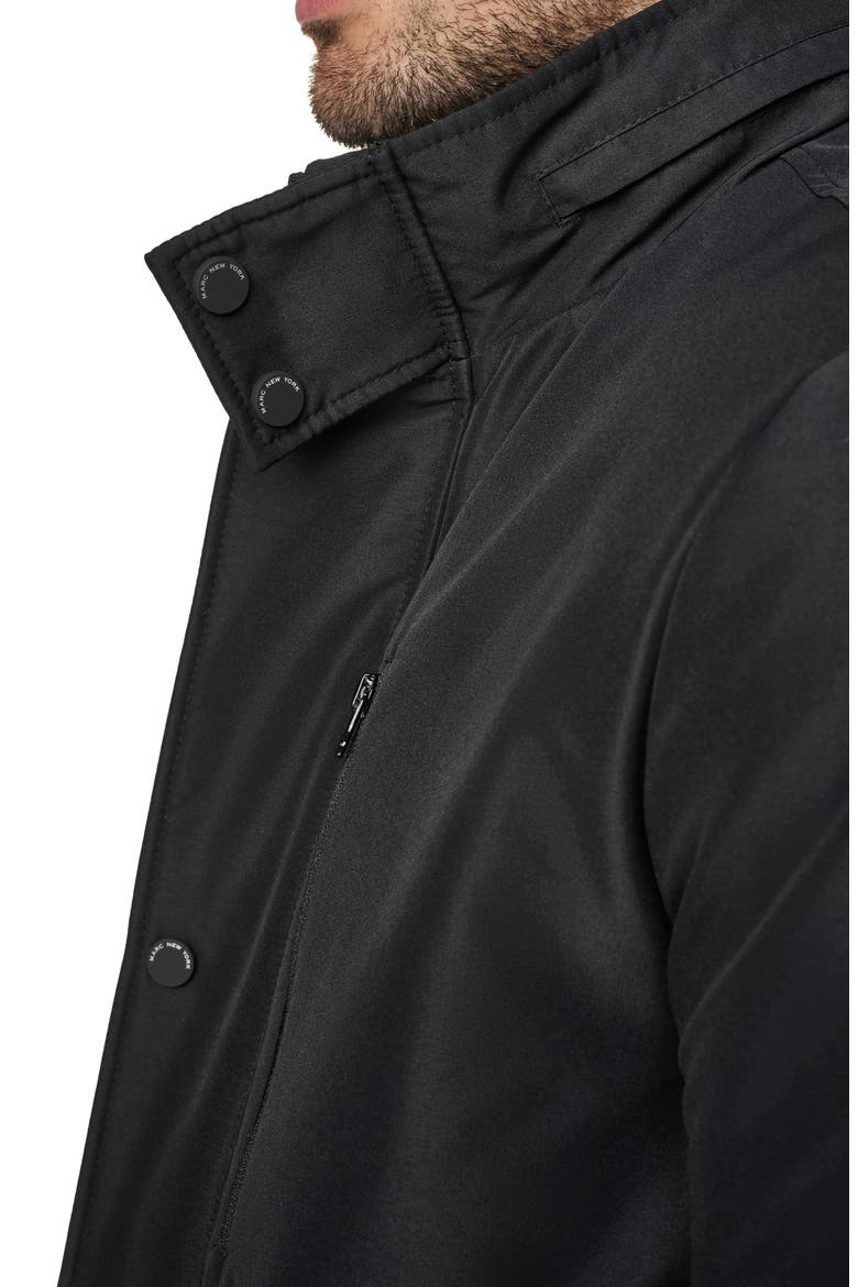 Stand Collar Jacket with Bib, Alternate, color, BLACK