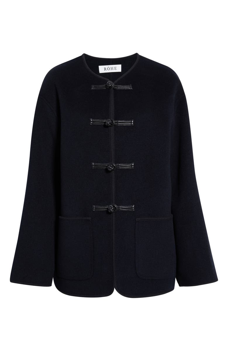 Róhe Toggle Closure Double Face Wool & Cashmere Jacket, Main, color, Navy