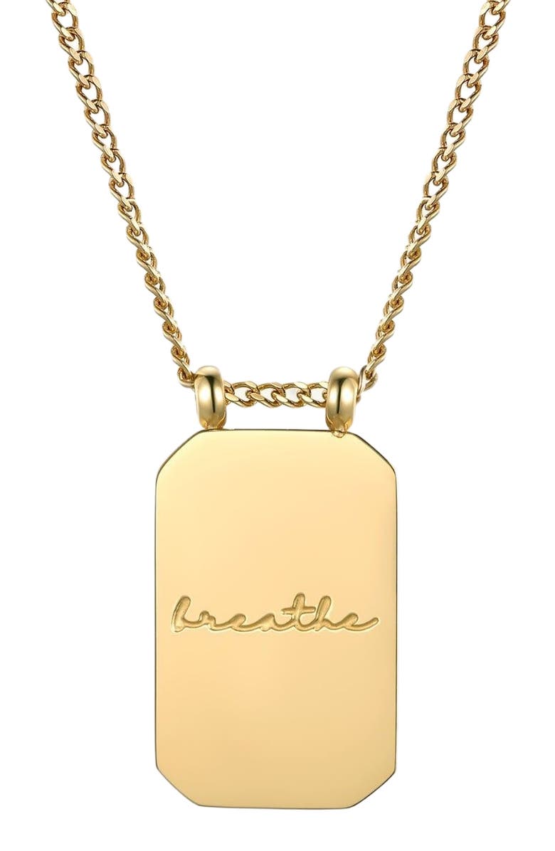 Mantra Breathe - Necklace, Main, color, Yellow Gold