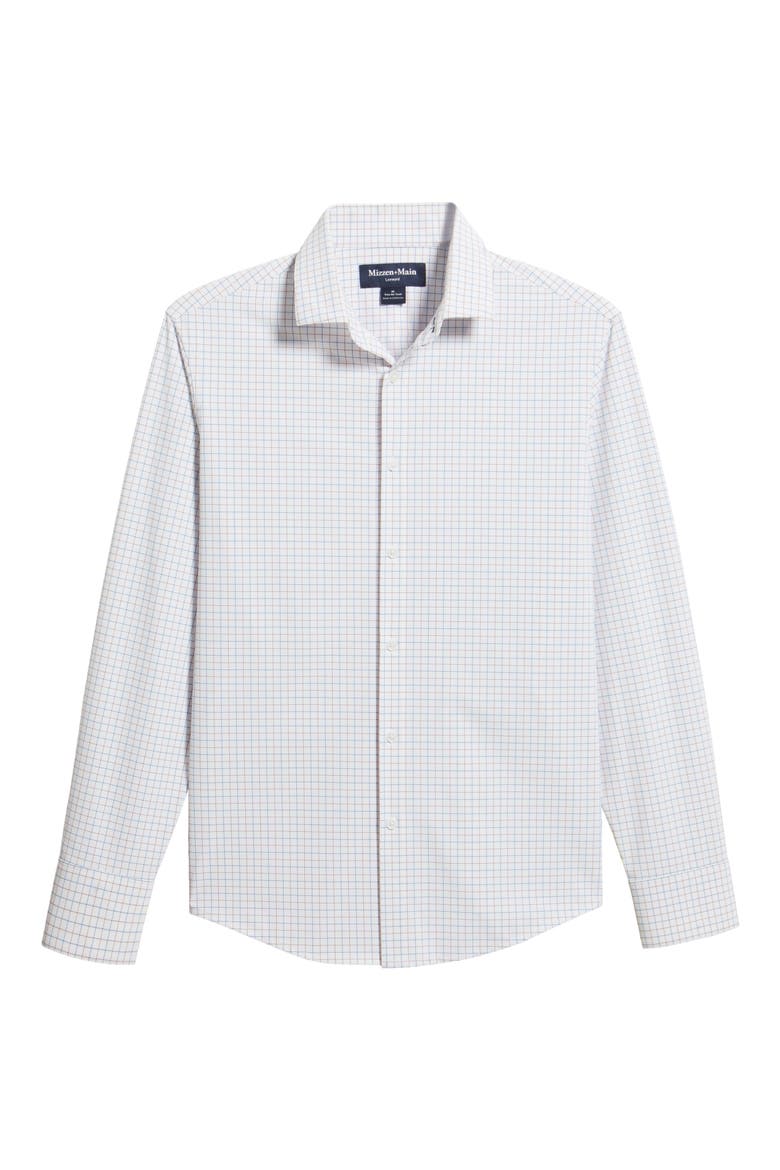 Leeward No Tuck Trim Fit Performance Button-Up Shirt, Alternate, color, MULBERRY CONRAD TATTERSALL CLASSIC