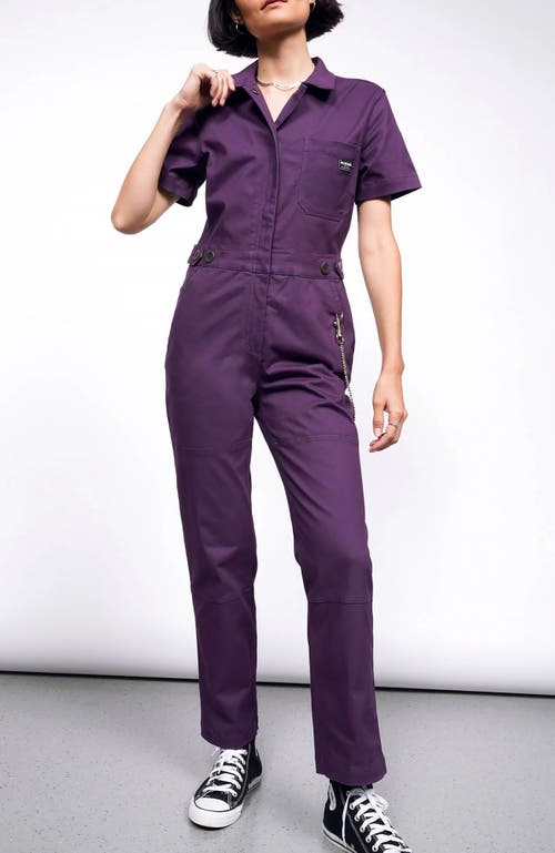 WILDFANG The Essential High Waisted Coverall in Plum 