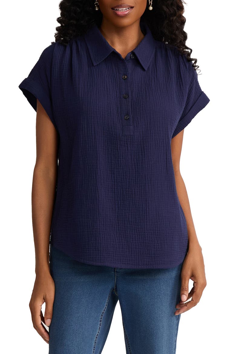 Gauze Top, Main, color, PACIFIC NAVY