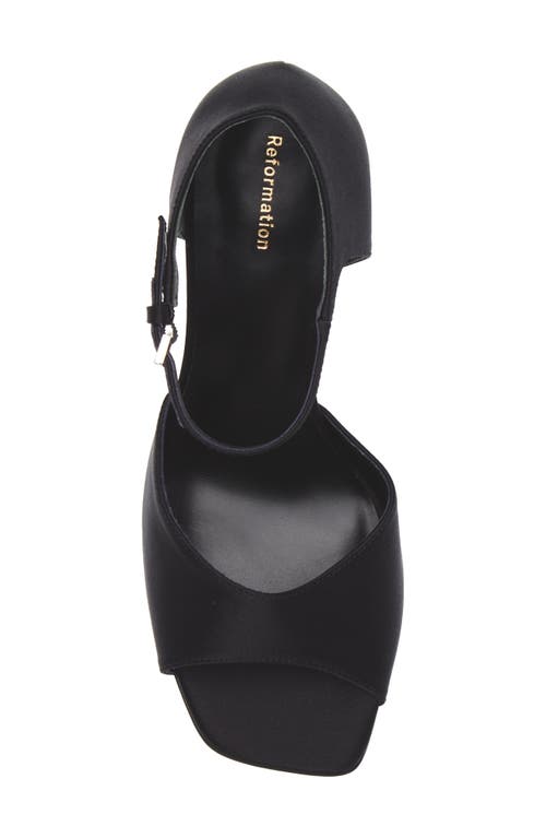 Reformation Gloria Heeled Platform Sandal In Black