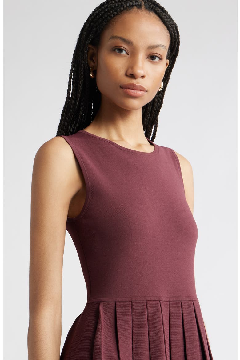 Sleeveless Pleated Sweater Dress, Alternate, color, BURGUNDY ROYALE