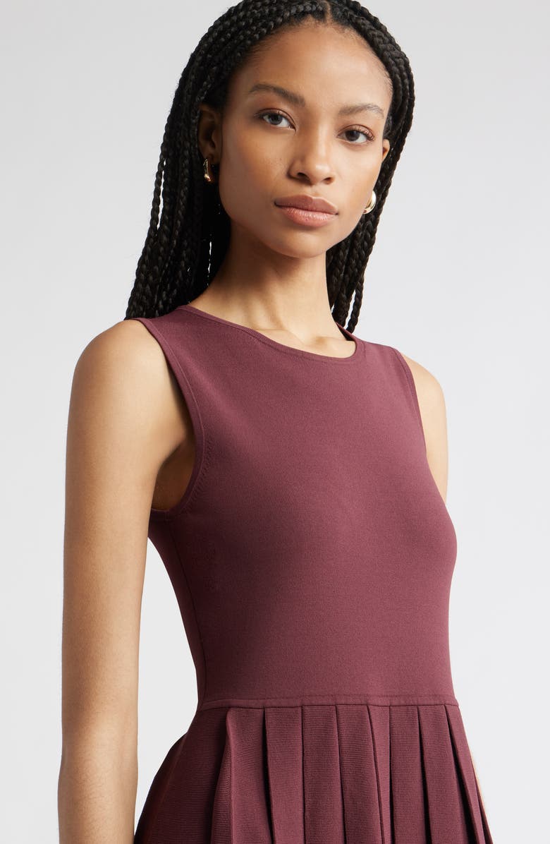Nordstrom Sleeveless Pleated Sweater Dress, Alternate, color, Burgundy Royale