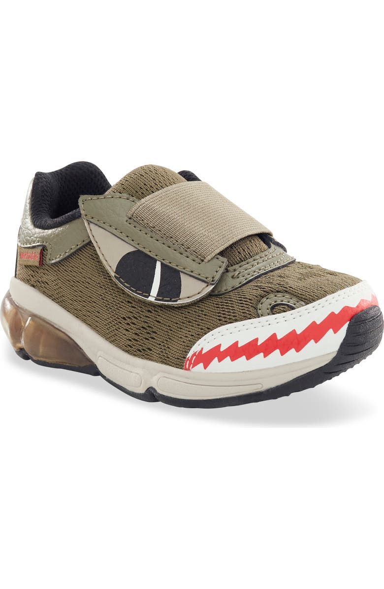 Stride Rite Kids' Made2Play<sup>®</sup> Lighted Monster Sneaker, Main, color, Olive
