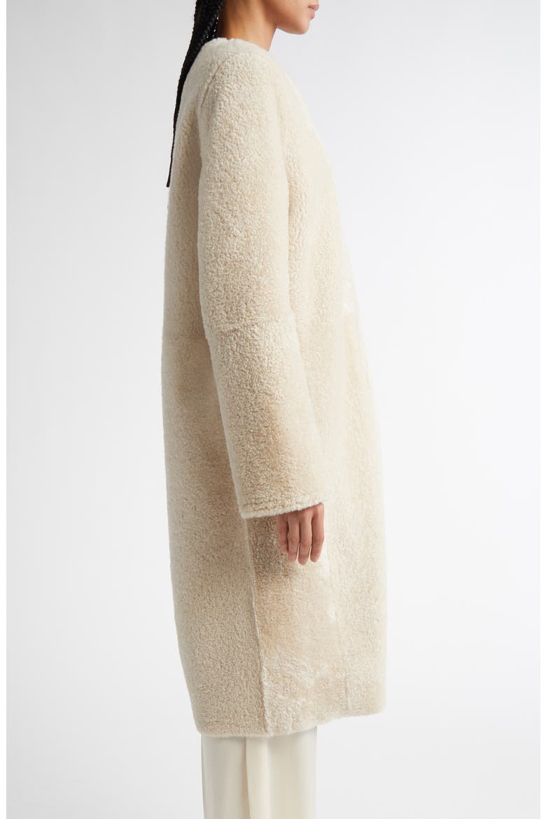 Genuine Teddy Shearling Zip Coat, Alternate, color, CREAM
