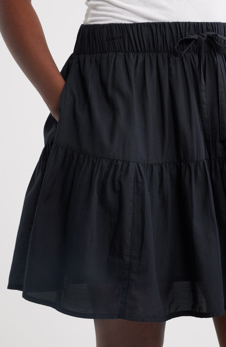 Caslon<sup>®</sup> Tie Waist Miniskirt, Alternate, color, Black
