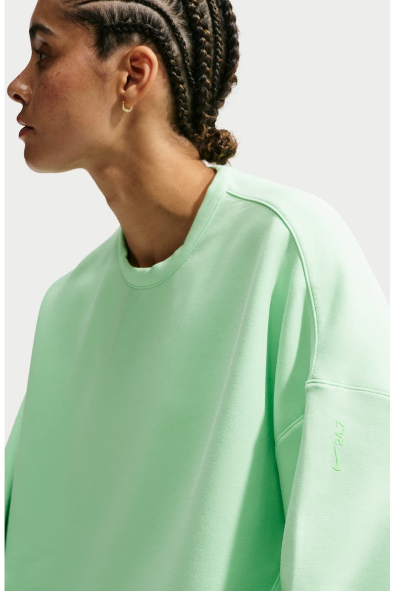 ImpossiblySoft Dri-FIT Oversize Sweatshirt, Alternate, color, CUCUMBER CALM/ ILLUSION GREEN