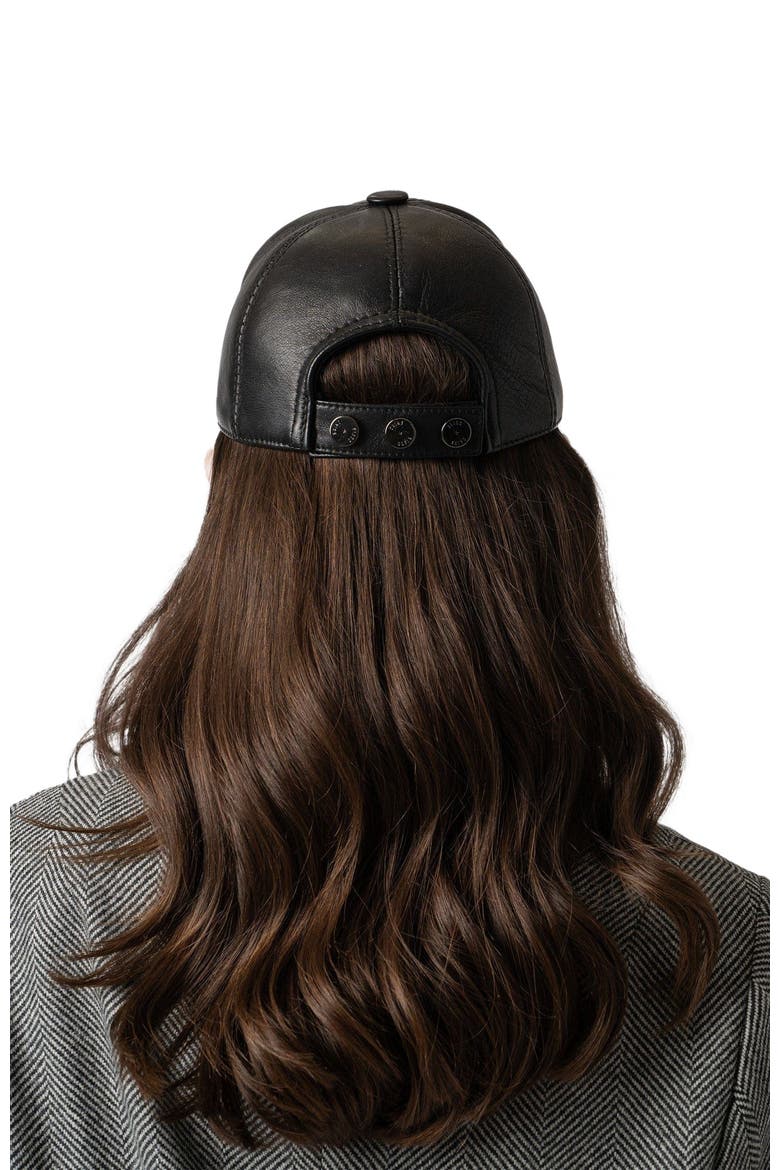 Avalon Leather Baseball Cap, Alternate, color, Black