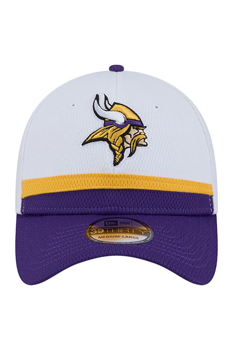 Men's New Era  White/Purple Minnesota Vikings Dashmark Rays 39THIRTY Flex Hat, Alternate, color, White
