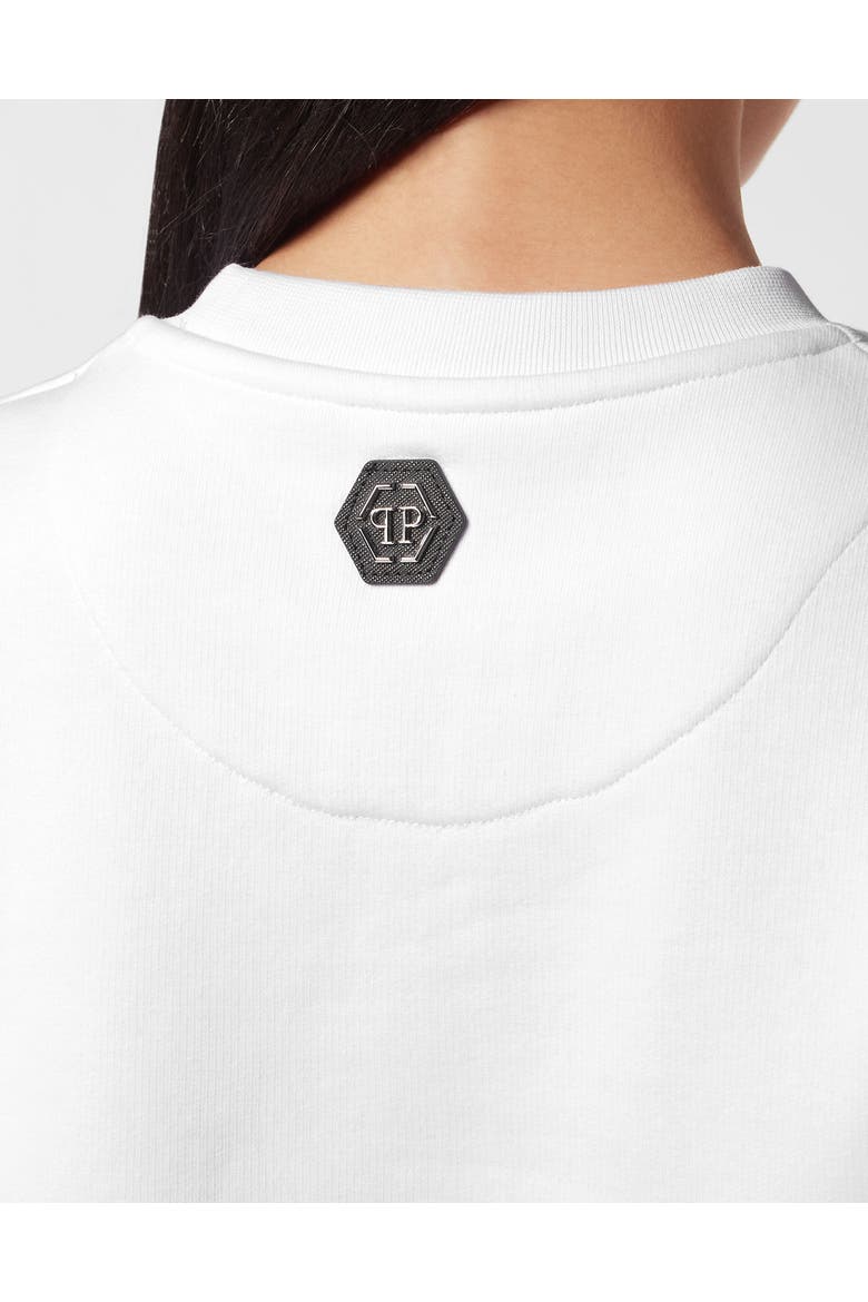 Sweatshirt Roundneck Bombing Graffiti Women, Alternate, color, white