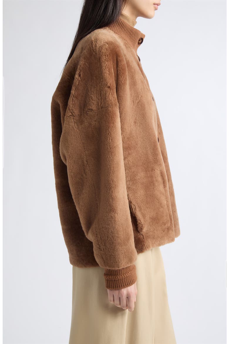 Reversible Genuine Shearling Bomber Jacket, Alternate, color, VICUNA