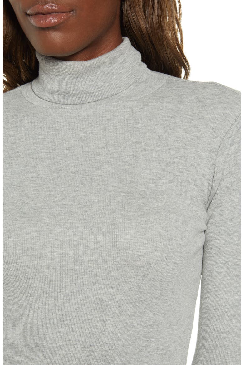 Turtleneck Ribbed Top, Alternate, color, GREY MEDIUM HEATHER