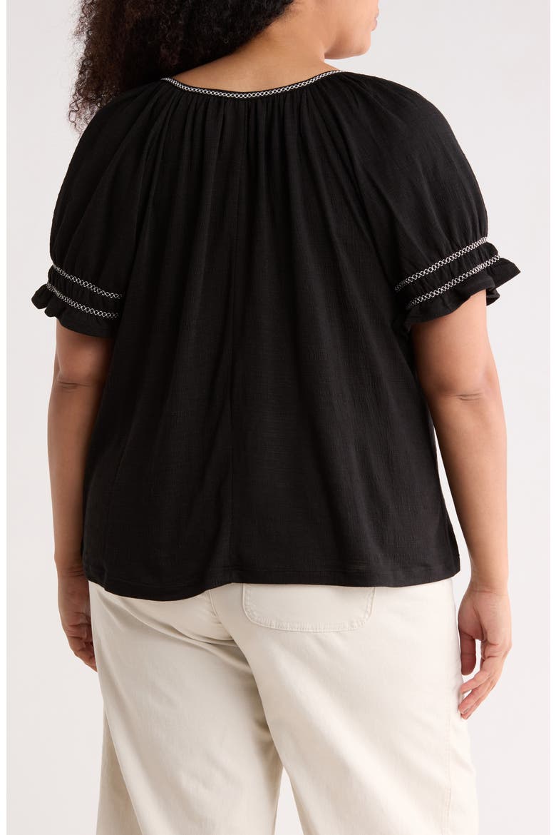 Puff Sleeve Top, Alternate, color, BLACK