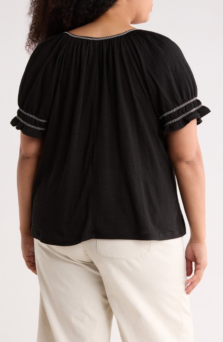 MAX STUDIO Puff Sleeve Top, Alternate, color, Black