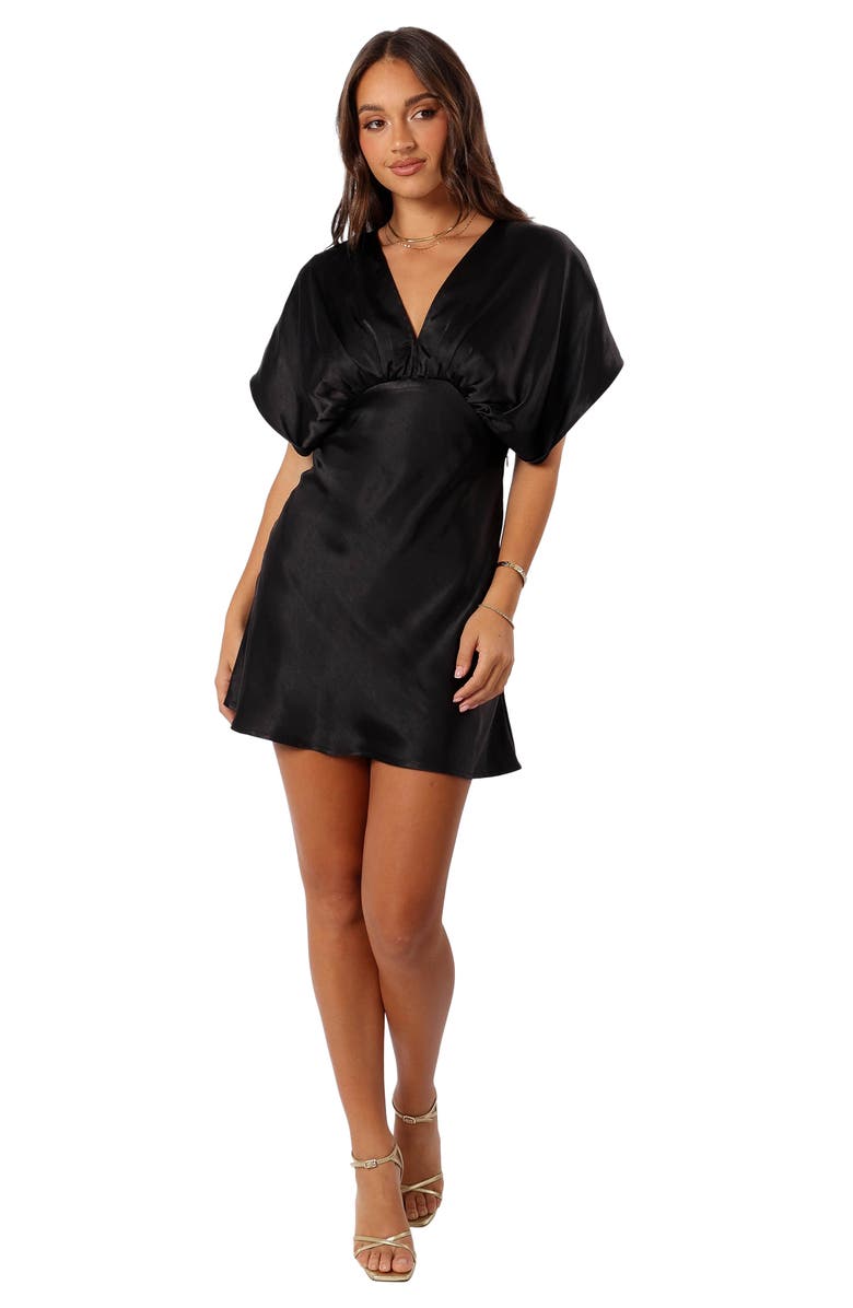 Petal & Pup Ricki Empire Waist Satin Minidress, Alternate, color,