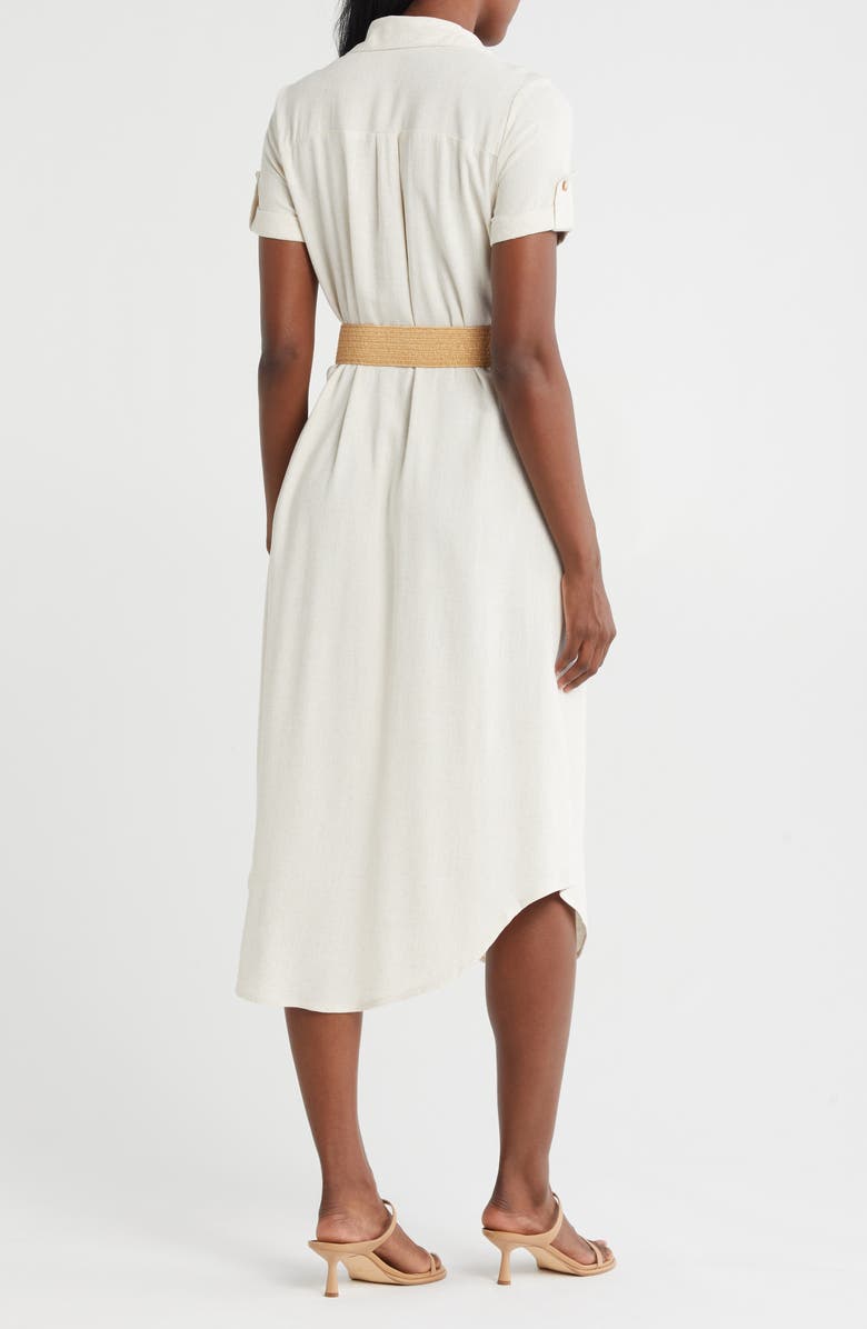 ZOE AND CLAIRE Belted Shirtdress, Alternate, color, Natural