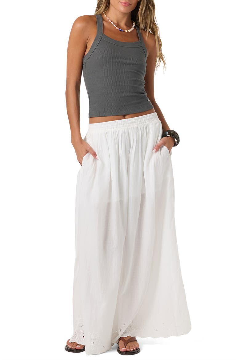 Annalee Eyelet Embroidered Maxi Skirt, Alternate, color, WHITE