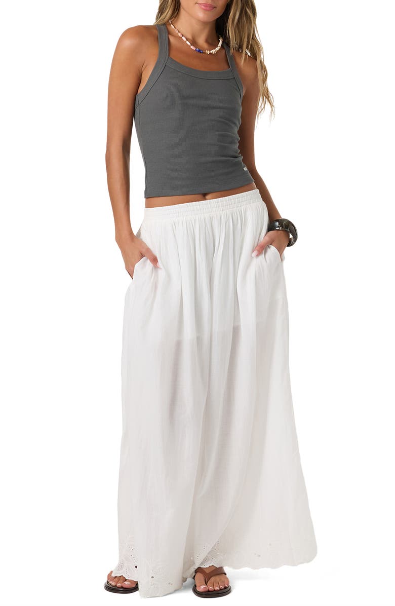 O'Neill Annalee Eyelet Embroidered Maxi Skirt, Alternate, color, White
