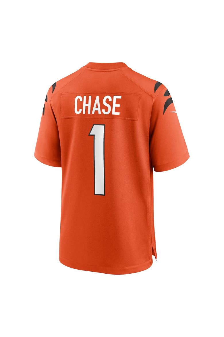Men's Nike Ja'Marr Chase Orange Cincinnati Bengals Alternate Game Jersey, Alternate, color, Orange