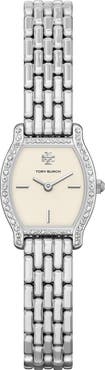 Tory Burch The Eleanor Curve Pavé Bracelet Watch, 19.7mm x 26mm