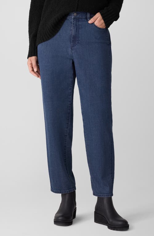 Eileen Fisher High Waist Ankle Straight Leg Jeans In Blue