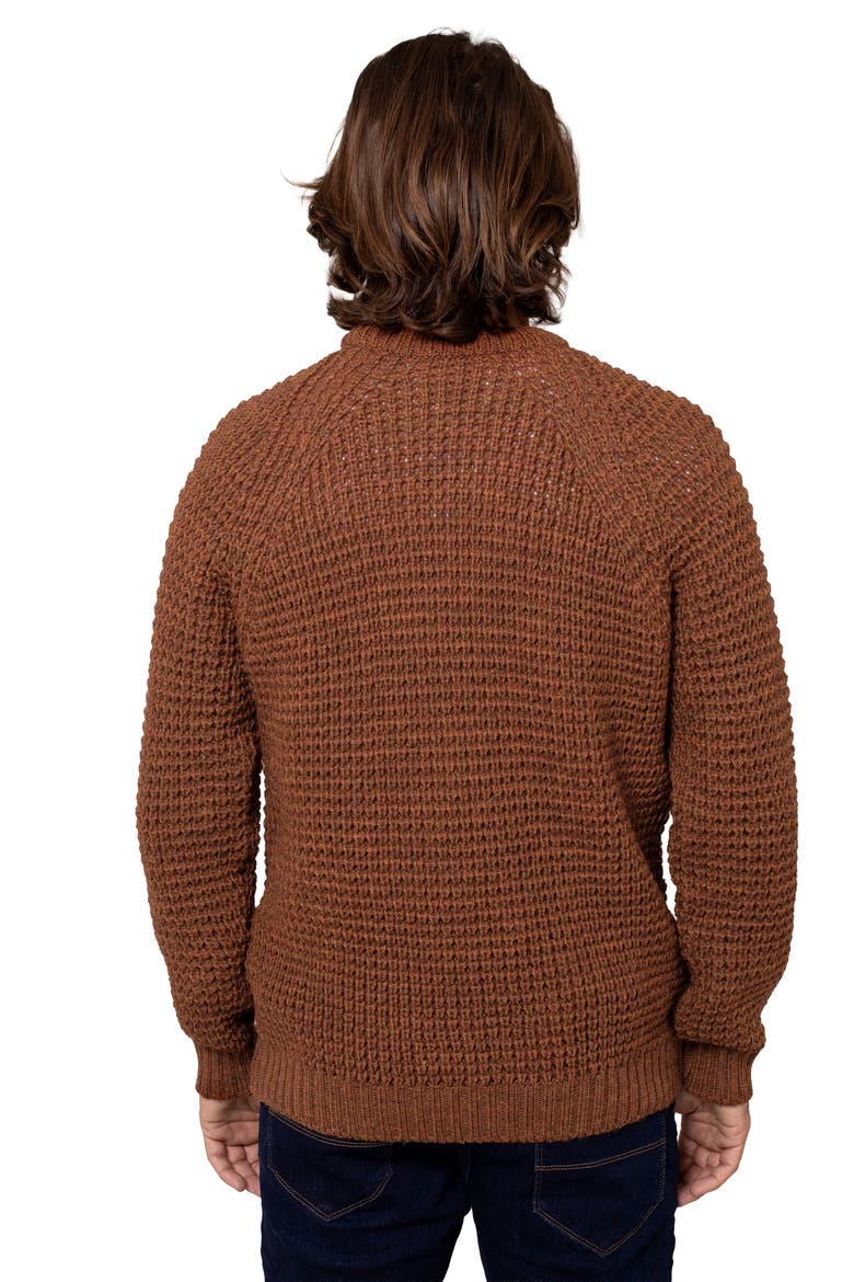 British Waffle Stitch Crew, Alternate, color, BURNT SIENNA