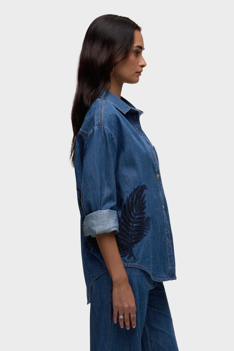 Oversized Button Down Shirt, Alternate, color, LA PALM