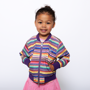 Mixed Up Clothing Girls Reversible Zip up Lightweight Bomber Jacket