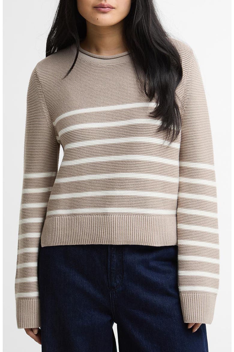 Hinton Cotton Knit Sweater, Main, color, LIGHT SAND STRIPE