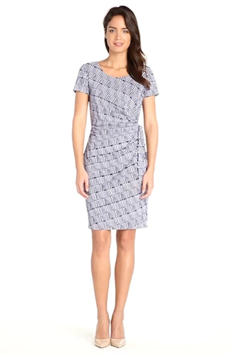 NYDJ 'Veronica' Print Side Tie Sheath Dress, Alternate, color,