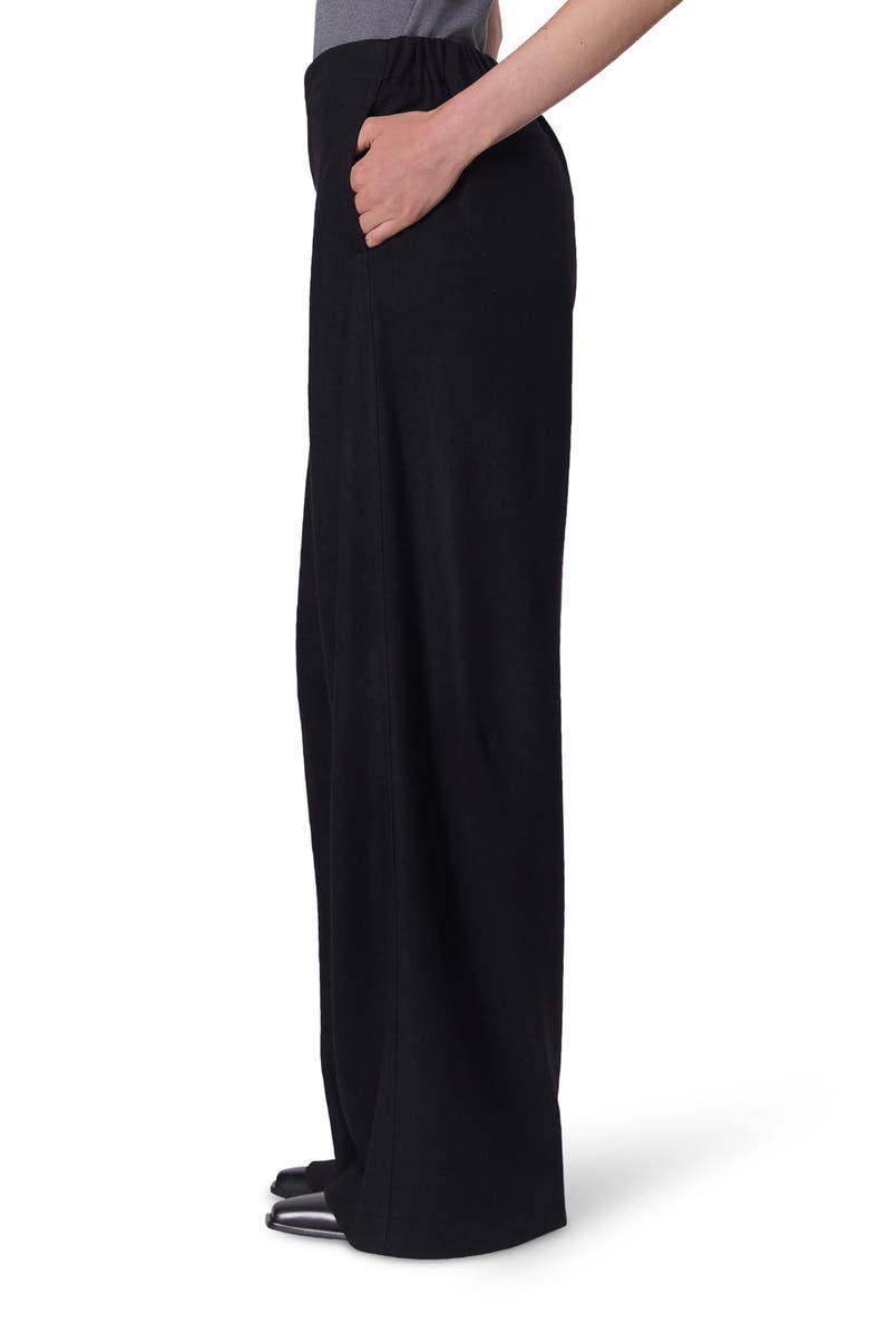 rag & bone Melanie Wide Leg Wool Pants, Alternate, color, Black