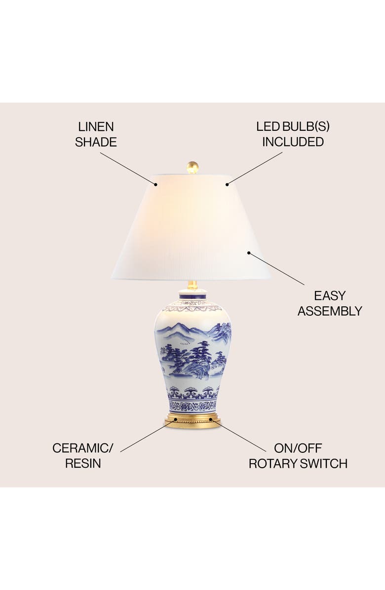 JONATHAN Y Zhou Ceramic/Iron Traditional Cottage LED Table Lamp, Alternate, color,