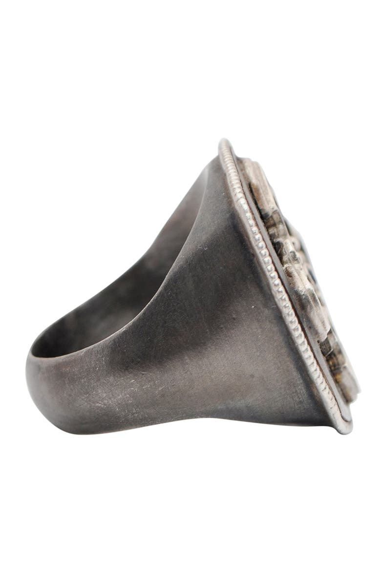 Men's Romero Cross Signet Ring, Alternate, color, SILVER