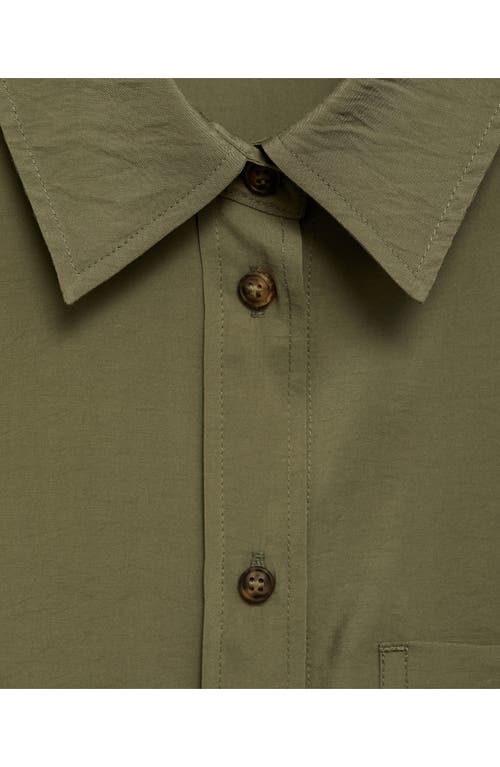 Mango Relaxed Button-up Shirt In Khaki Green