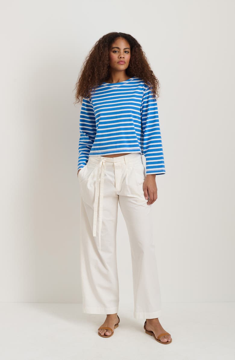 Alex Mill Ina Pleat Cotton Twill Drawstrings Pants, Alternate, color, White