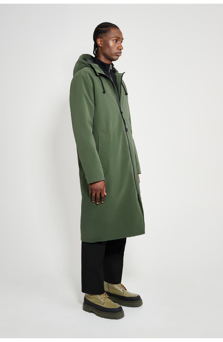 Stutterheim Stockholm Long Matte Winter Coat, Alternate, color, Green