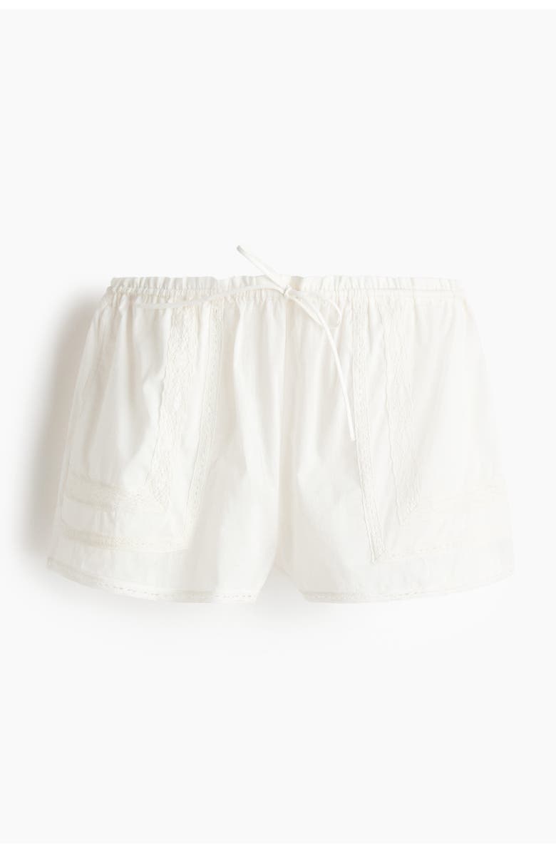 H&M Cotton Beach Shorts, Main, color, White