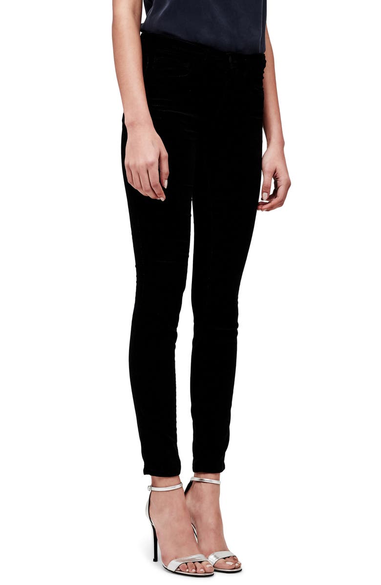 L'AGENCE Marguerite High Waist Velvet Skinny Jeans, Alternate, color, 
